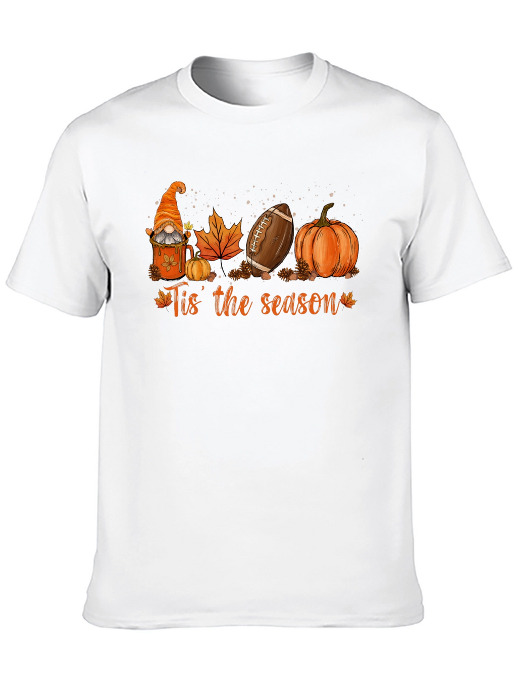 Fall Season T-Shirt with Gnome Football Pumpkin