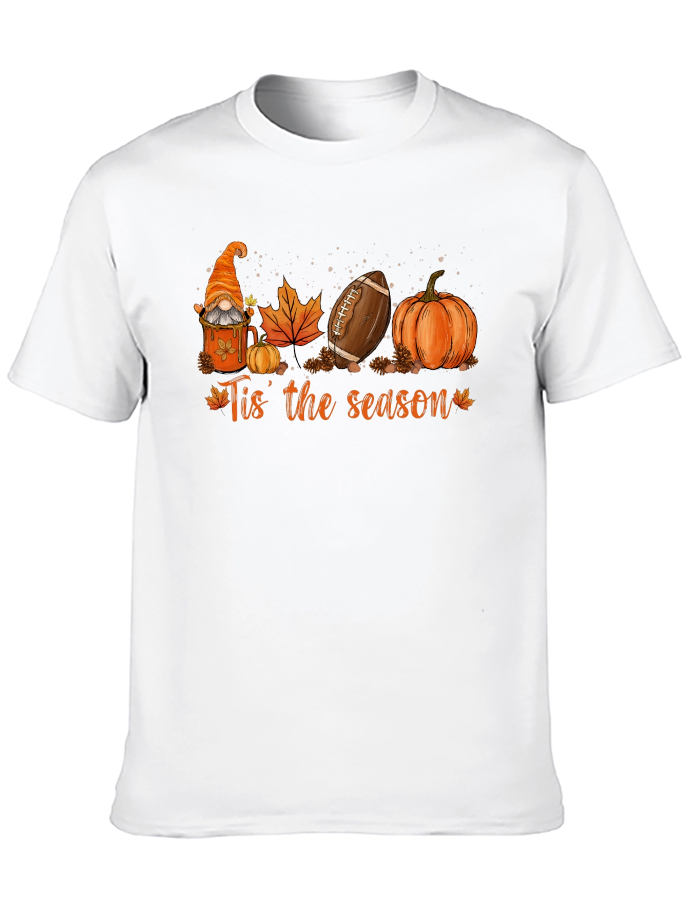 Fall Season T-Shirt with Gnome Football Pumpkin