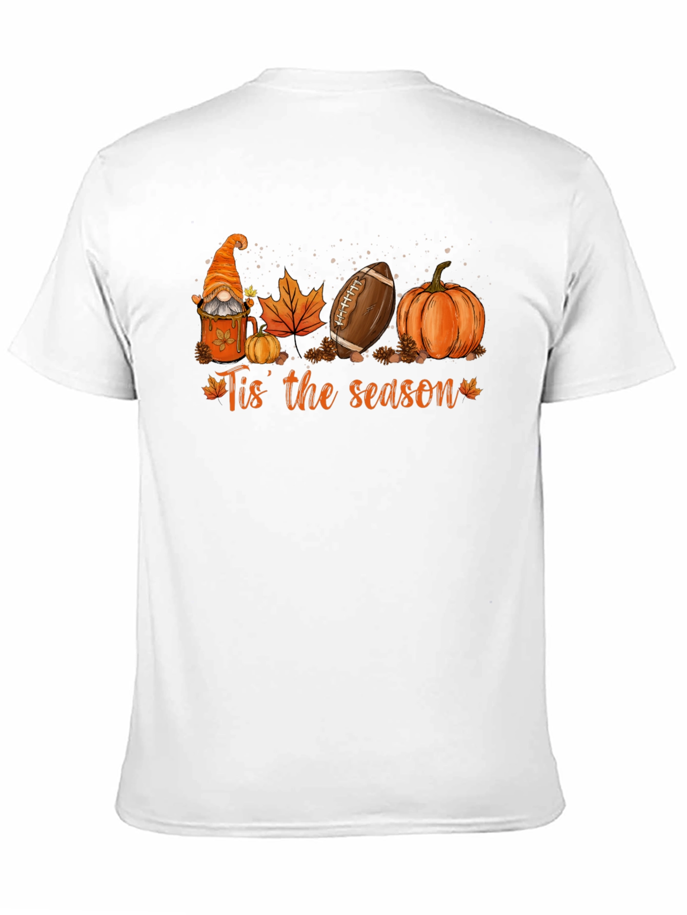 Fall Season T-Shirt with Gnome Football Pumpkin