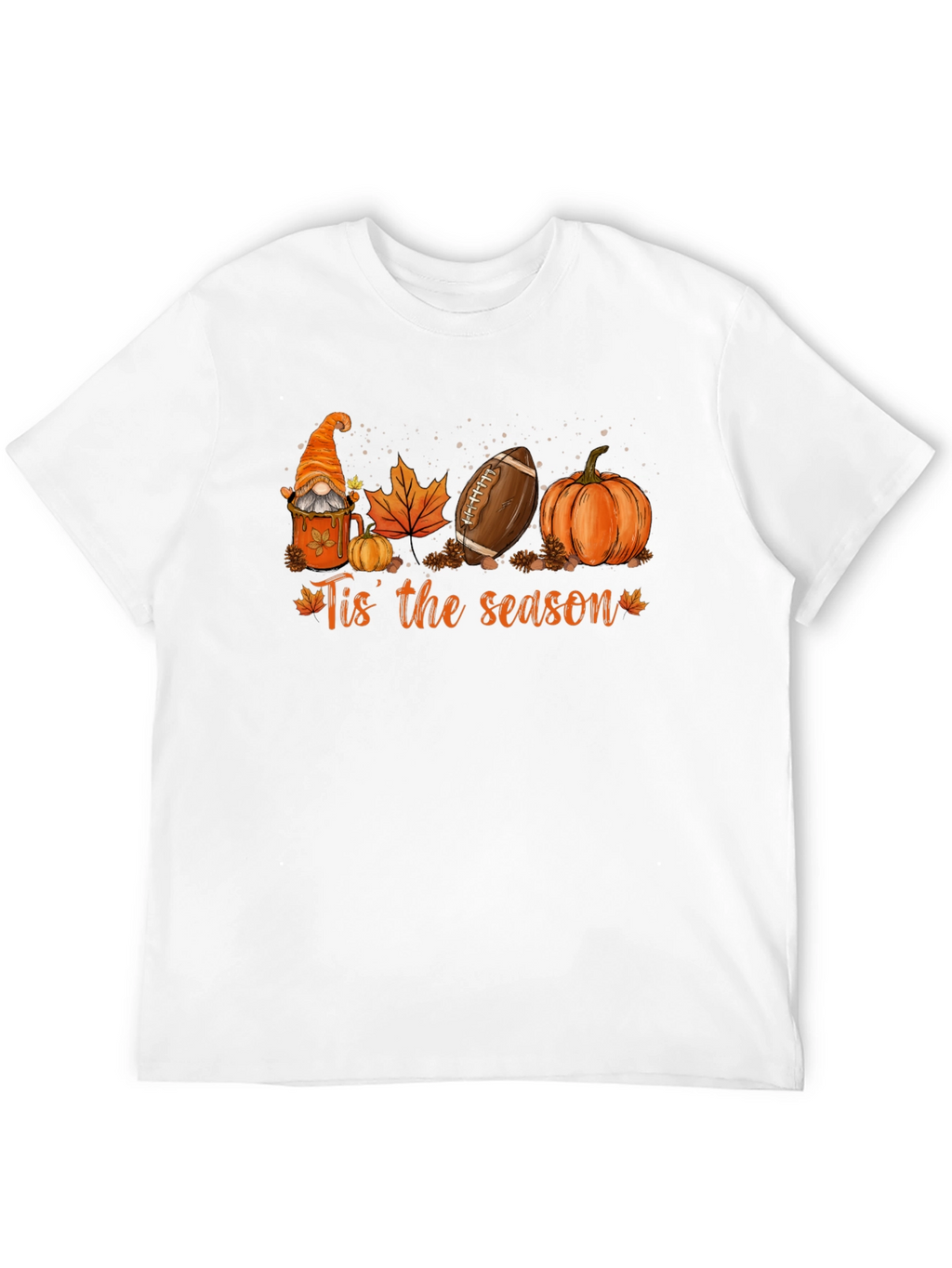 Fall Season T-Shirt with Gnome Football Pumpkin