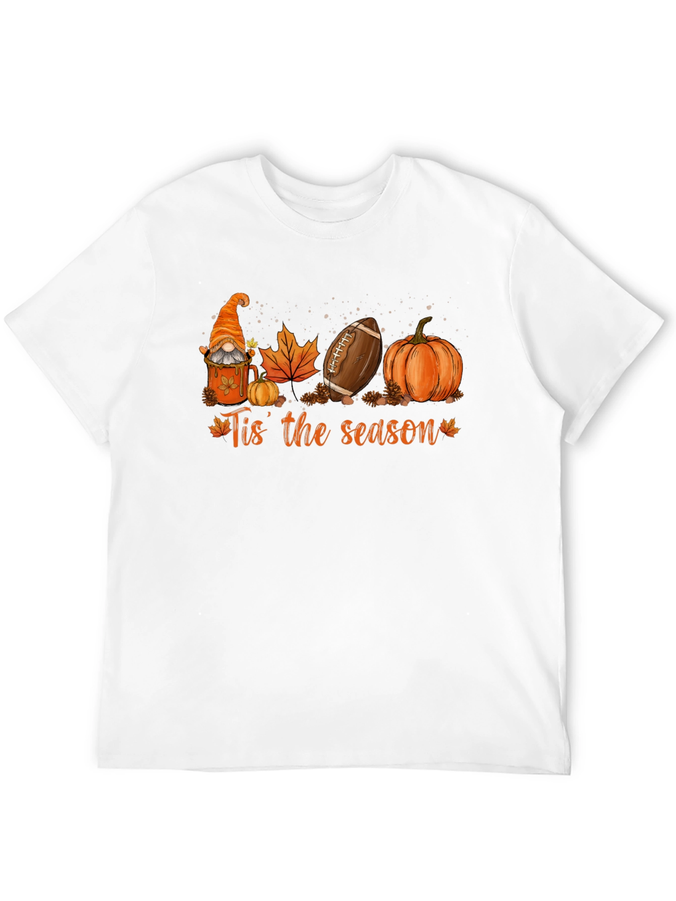 Fall Season T-Shirt with Gnome Football Pumpkin