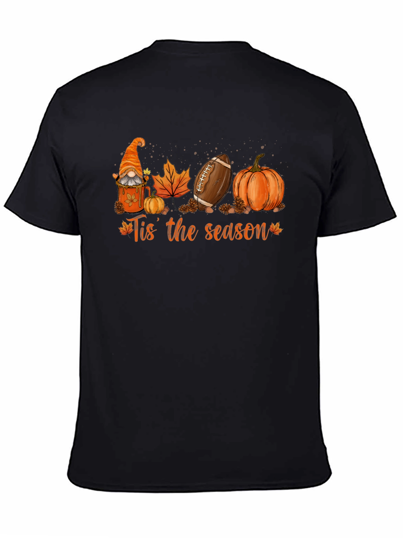 Fall Season T-Shirt with Gnome Football Pumpkin