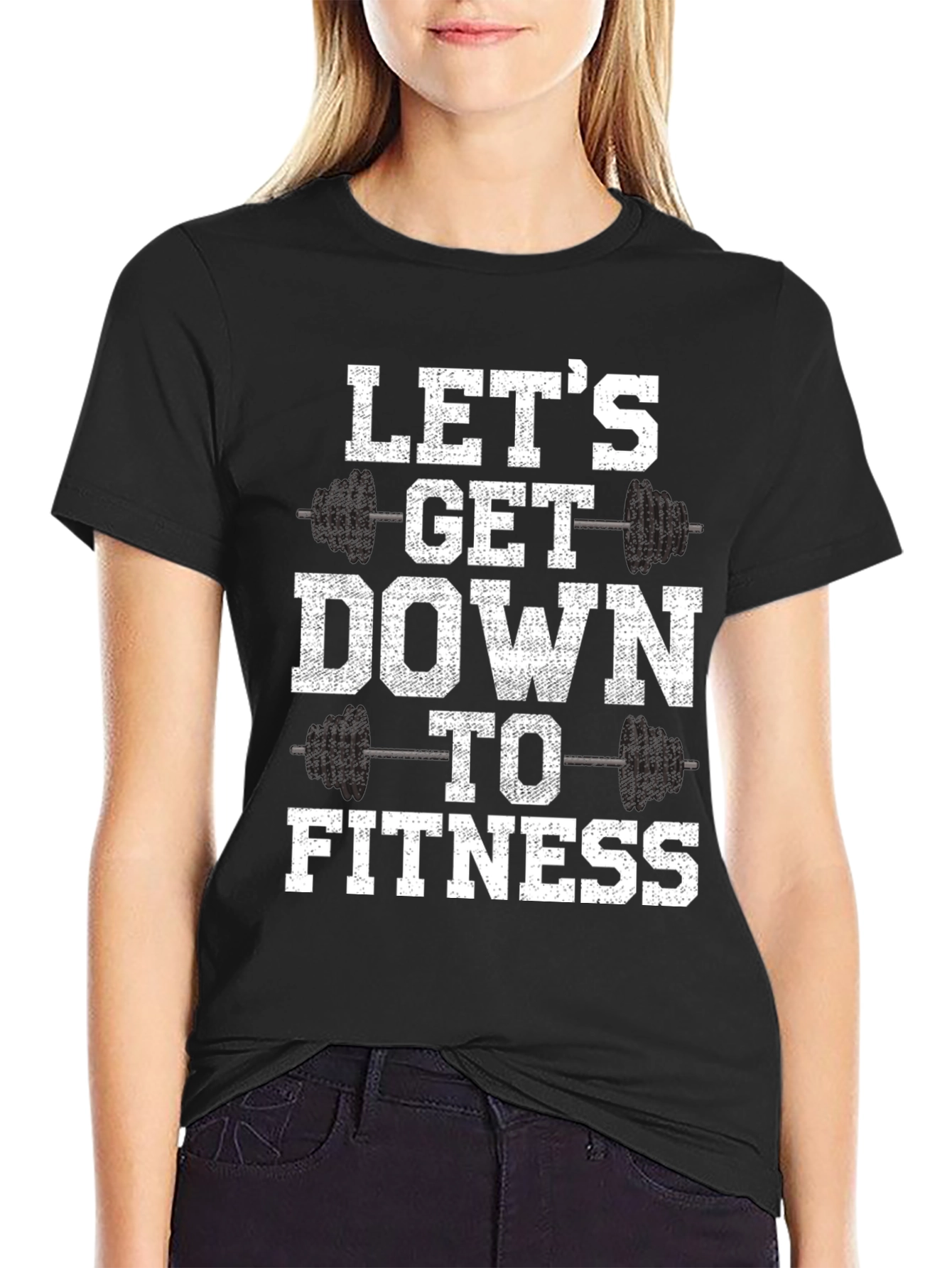 Lets Get Down to Fitness T-Shirt - Gym Workout Tee