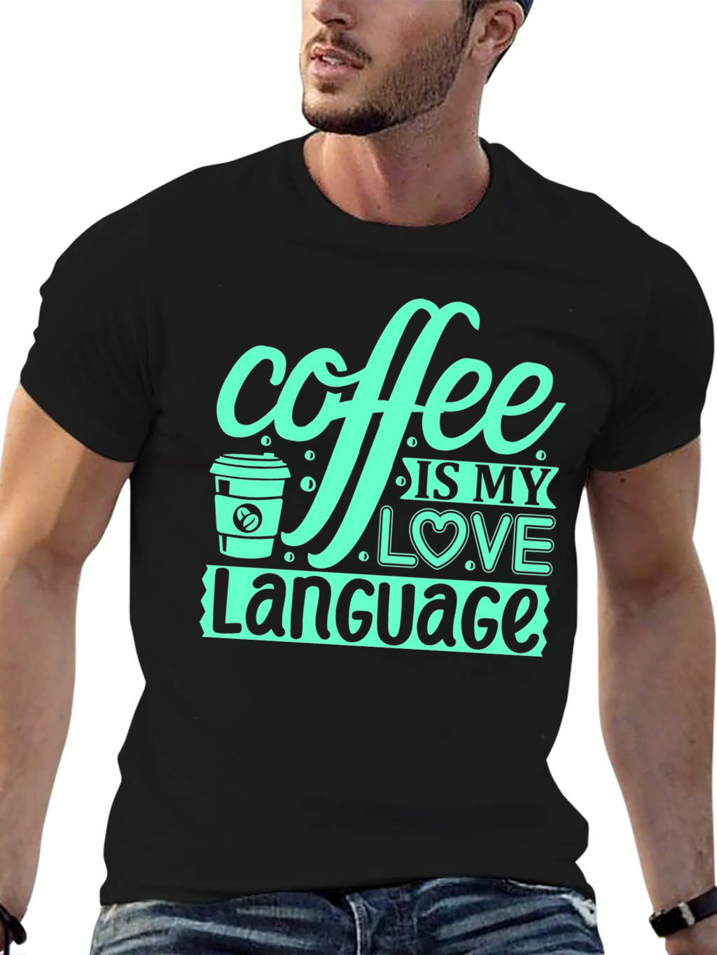 Coffee is My Love Language Black T-Shirt