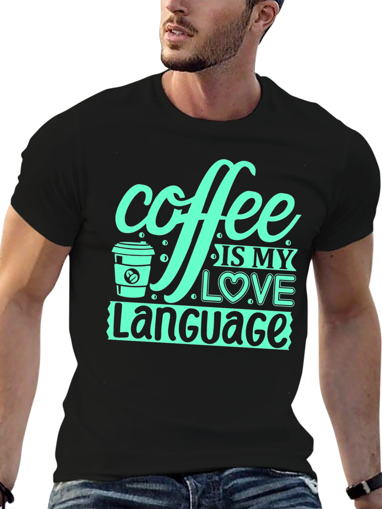 Coffee is My Love Language Black T-Shirt
