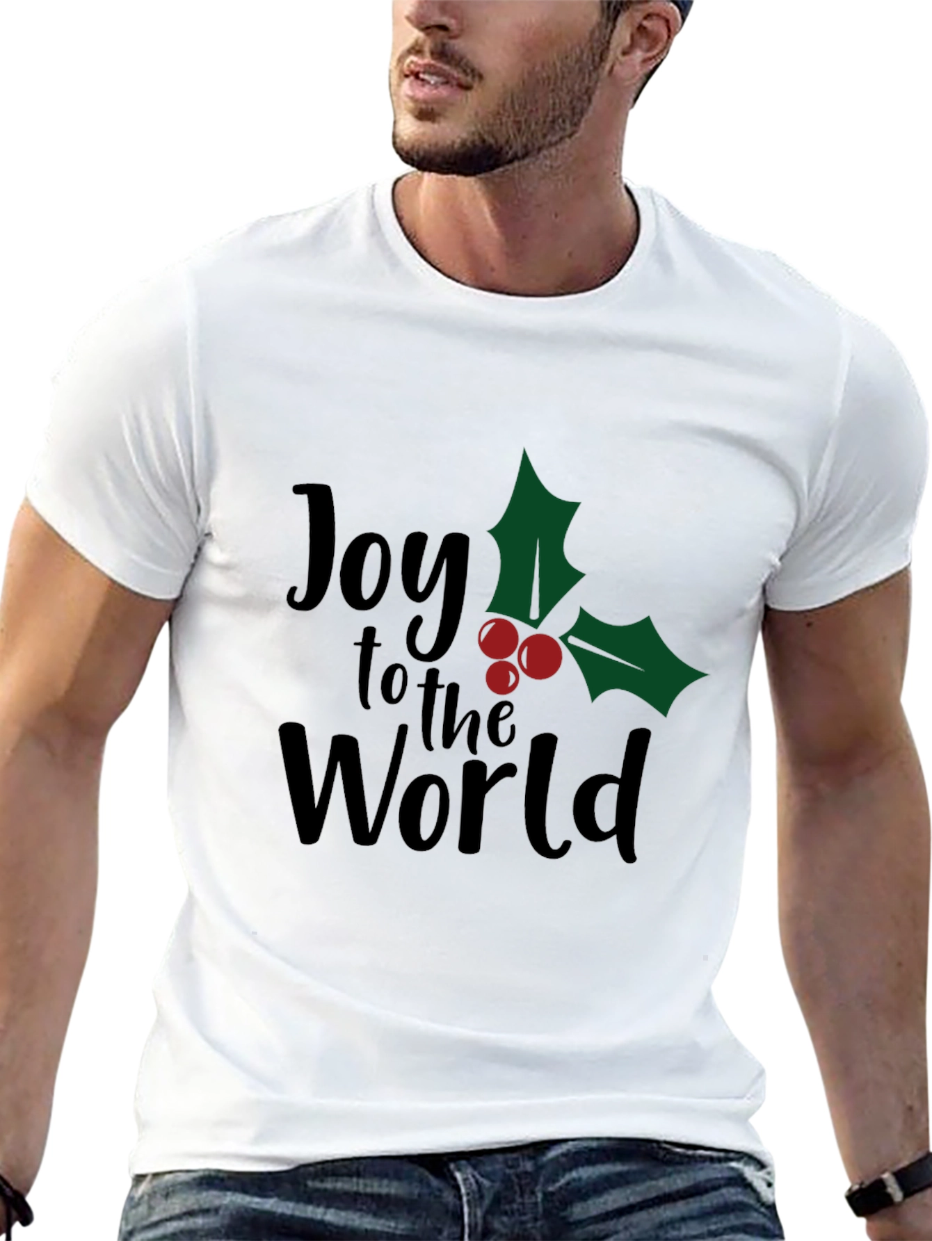 Joy to the World Christmas Graphic Tee - Black