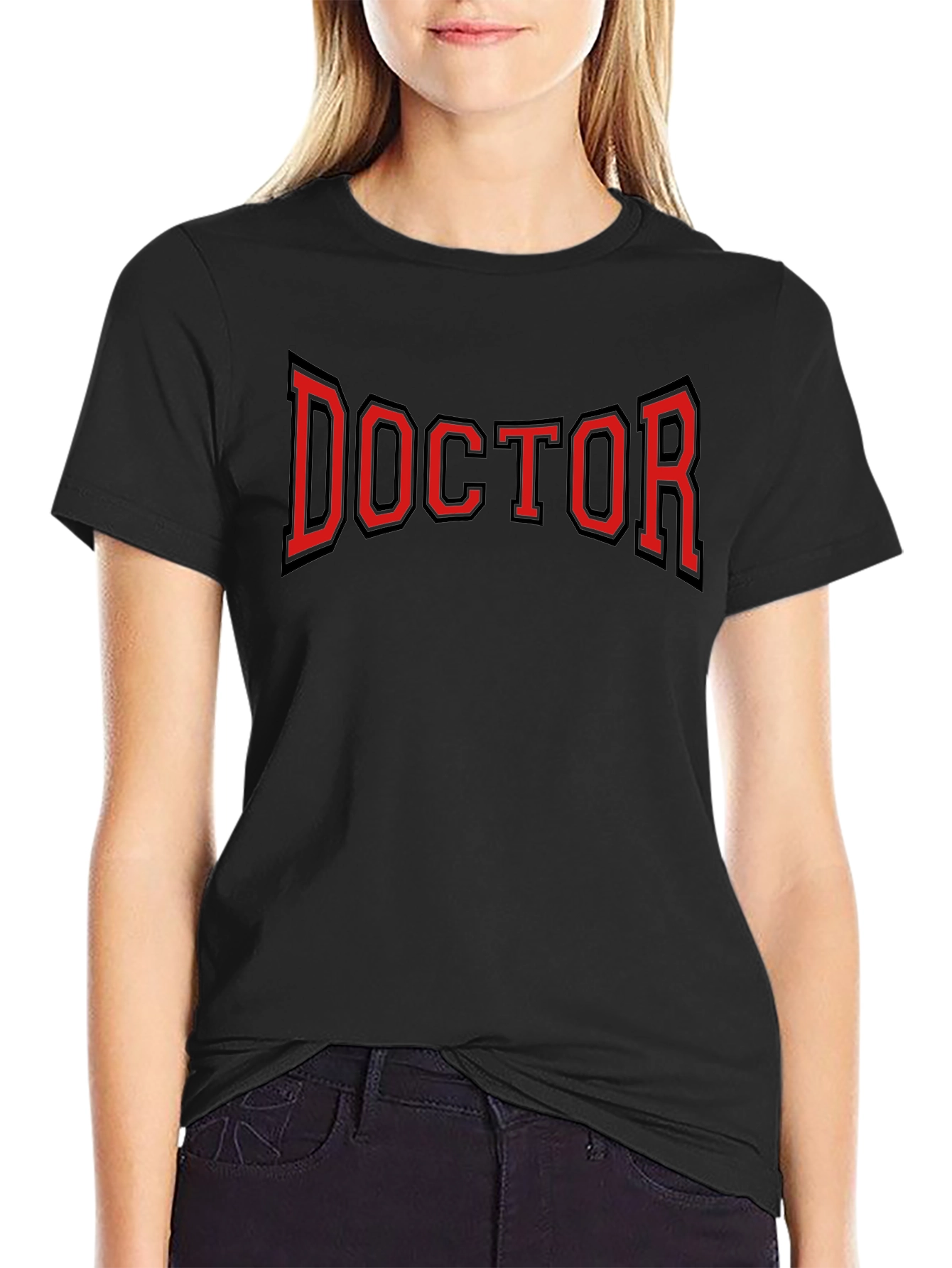 Doctor Graphic Tee - Black Cotton Blend T-Shirt