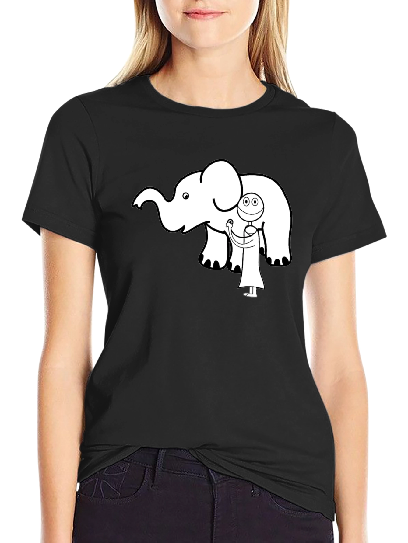 Elephant Doctor Graphic Tee - Cute Black T-Shirt