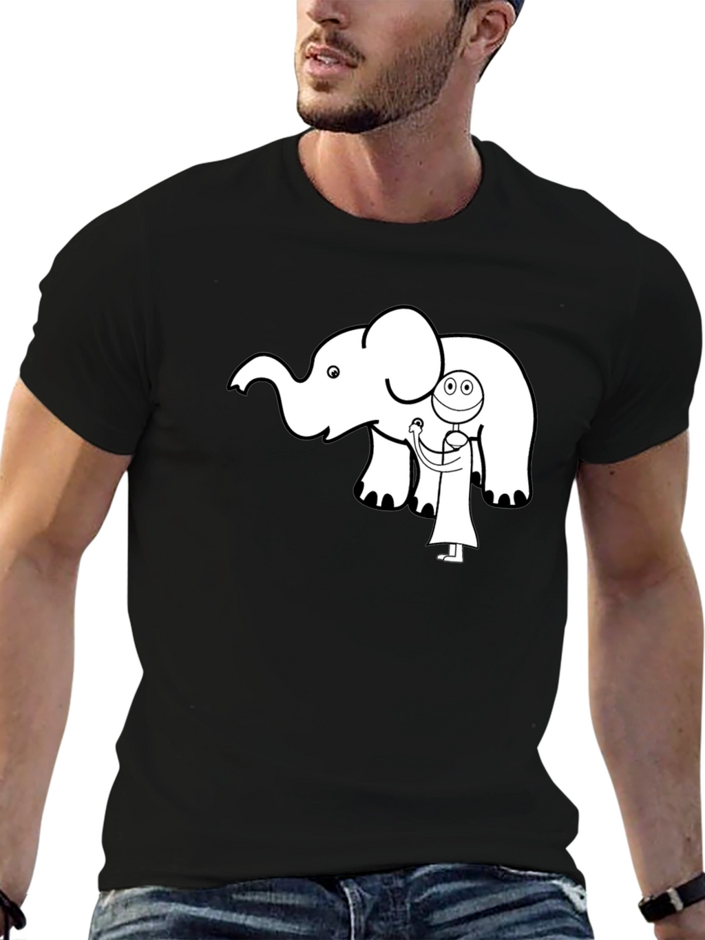 Elephant Doctor Graphic Tee - Cute Black T-Shirt