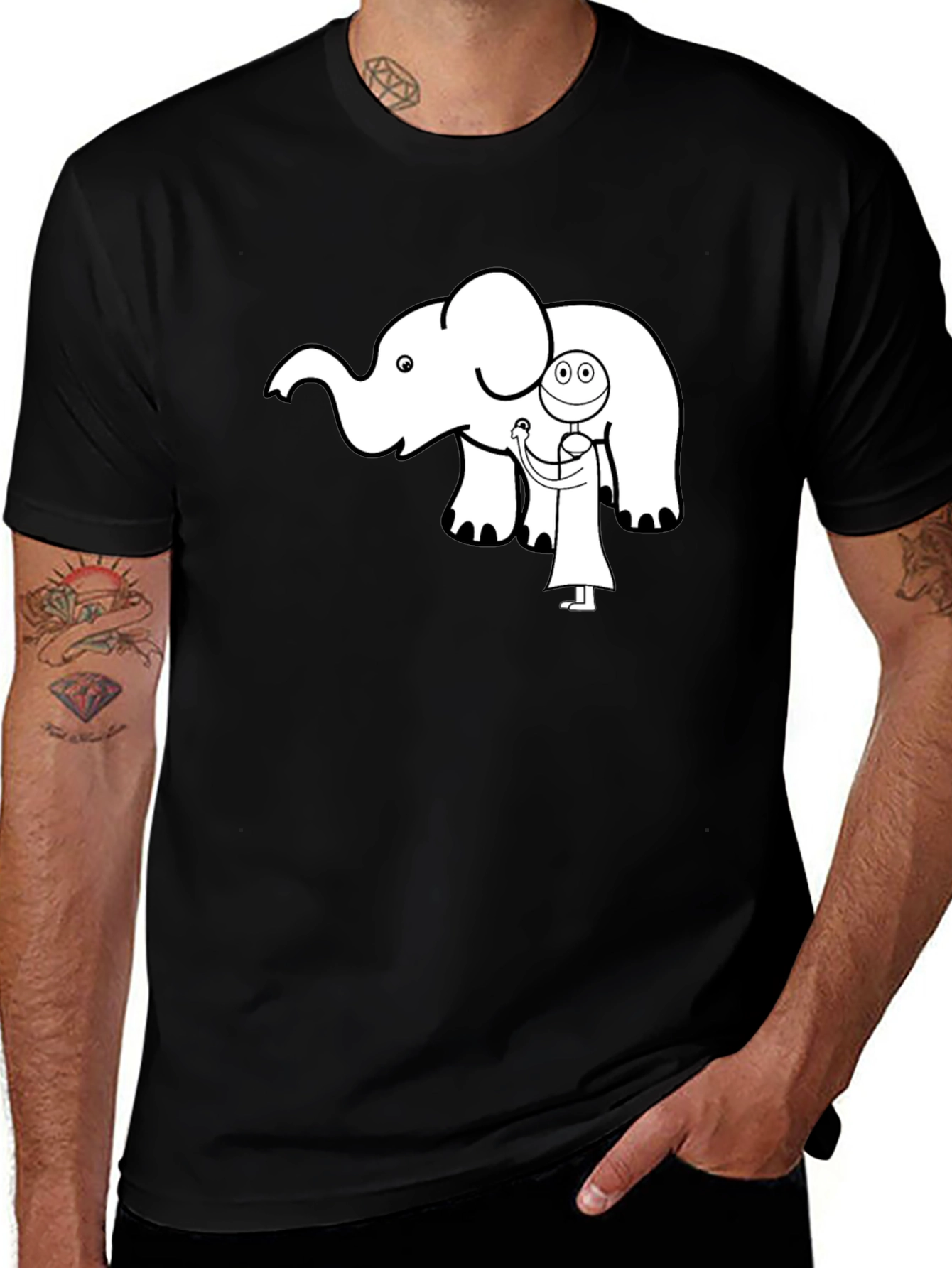 Elephant Doctor Graphic Tee - Cute Black T-Shirt