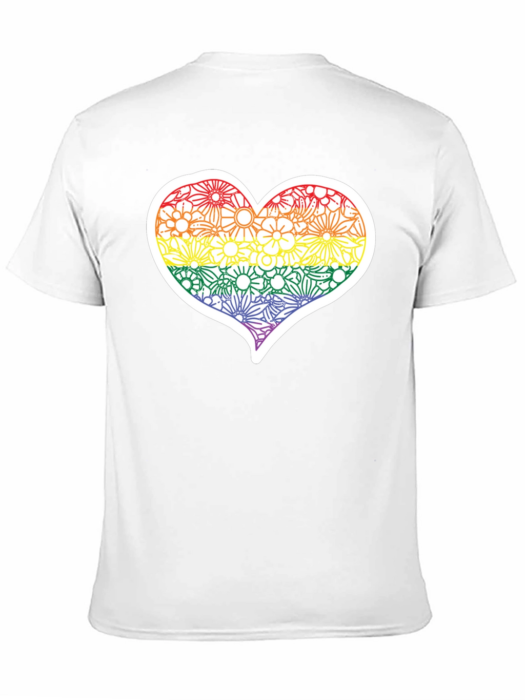 Pride Floral Heart Tee - Soft Black T-Shirt