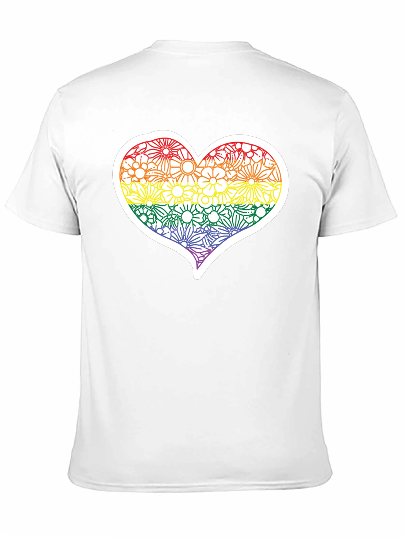 Pride Floral Heart Tee - Soft Black T-Shirt