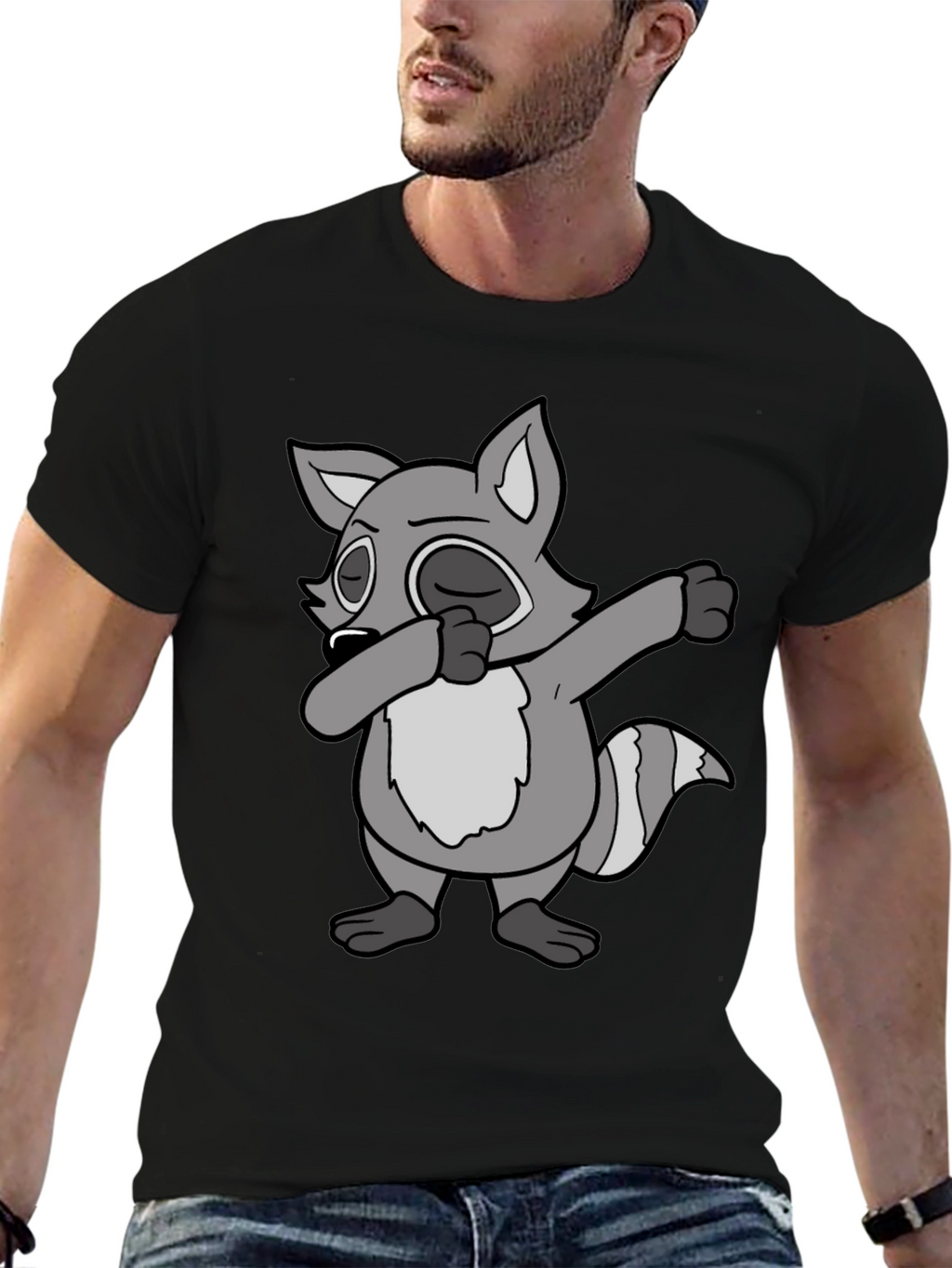 Dabbing Raccoon Graphic Tee