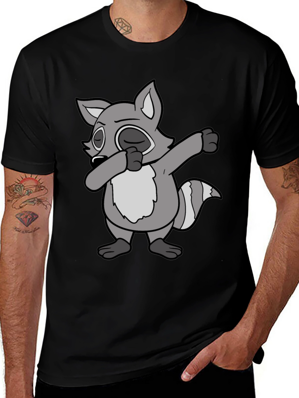 Dabbing Raccoon Graphic Tee