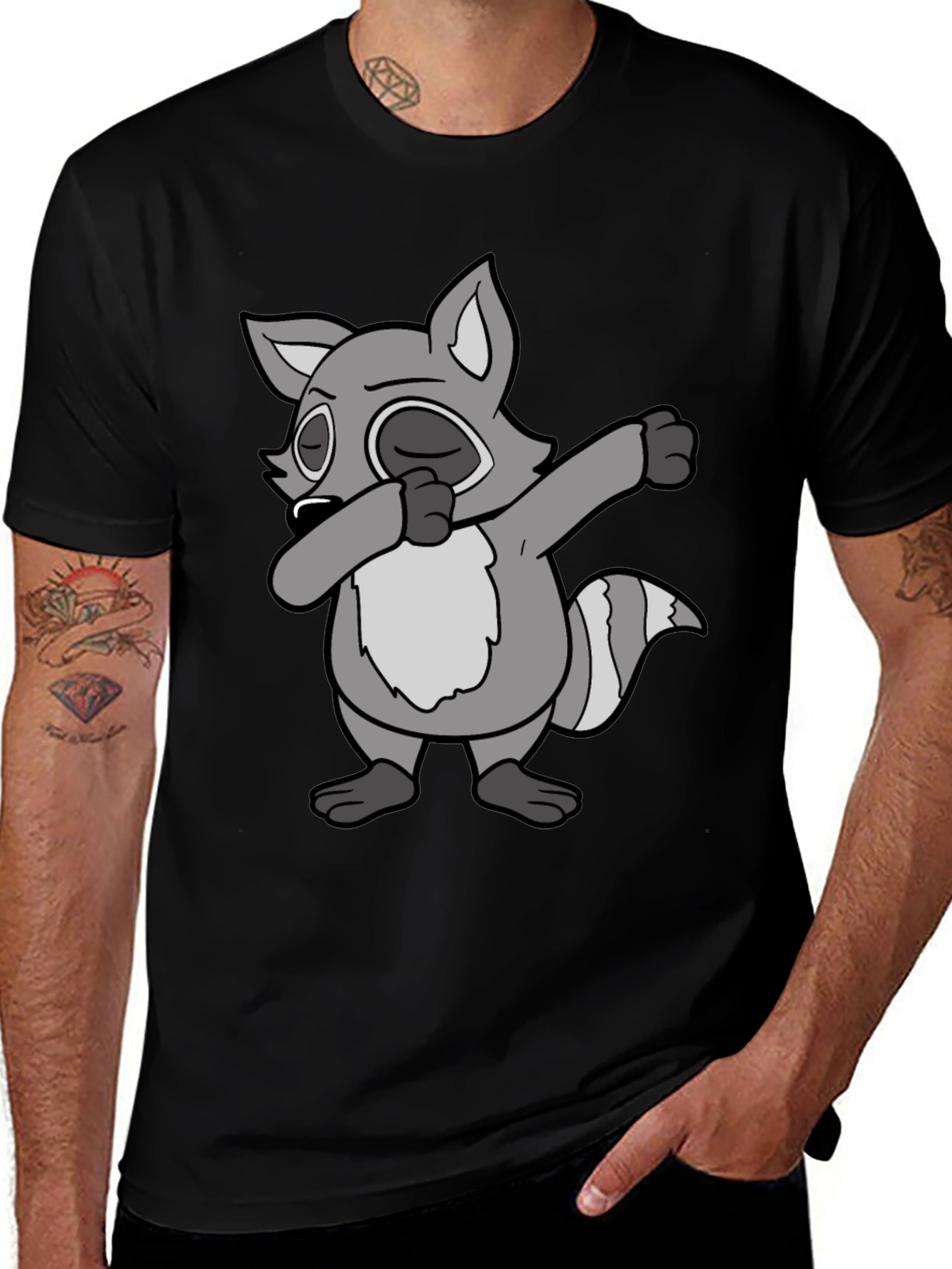 Dabbing Raccoon Graphic Tee
