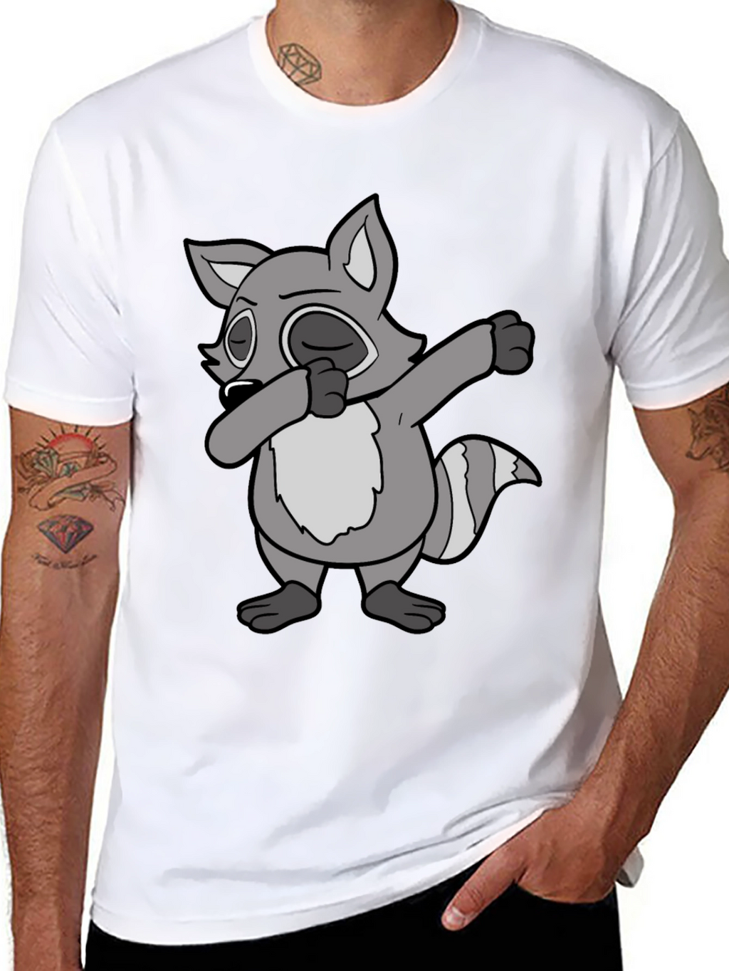 Dabbing Raccoon Graphic Tee
