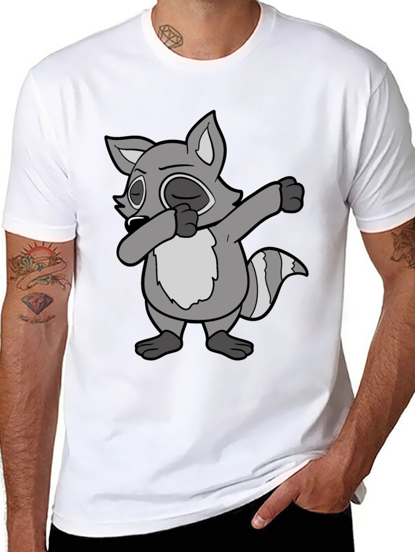 Dabbing Raccoon Graphic Tee