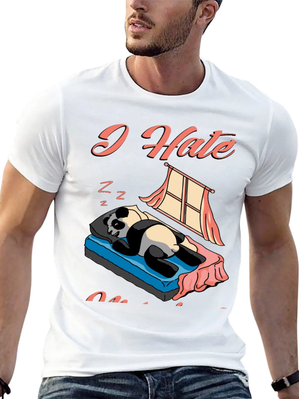 I Hate Mornings Panda Graphic Tee