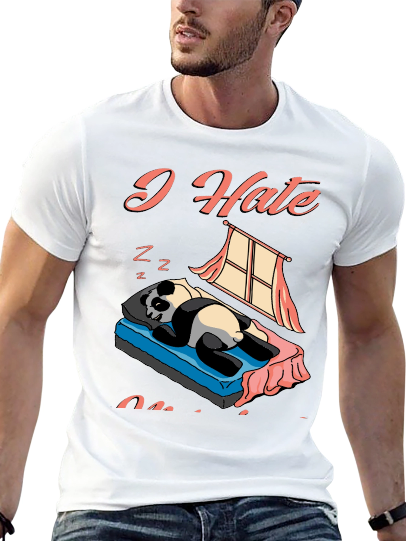 I Hate Mornings Panda Graphic Tee