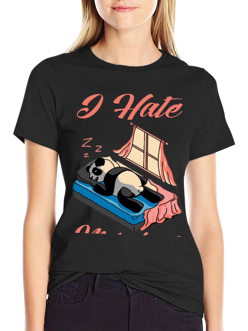 I Hate Mornings Panda Graphic Tee