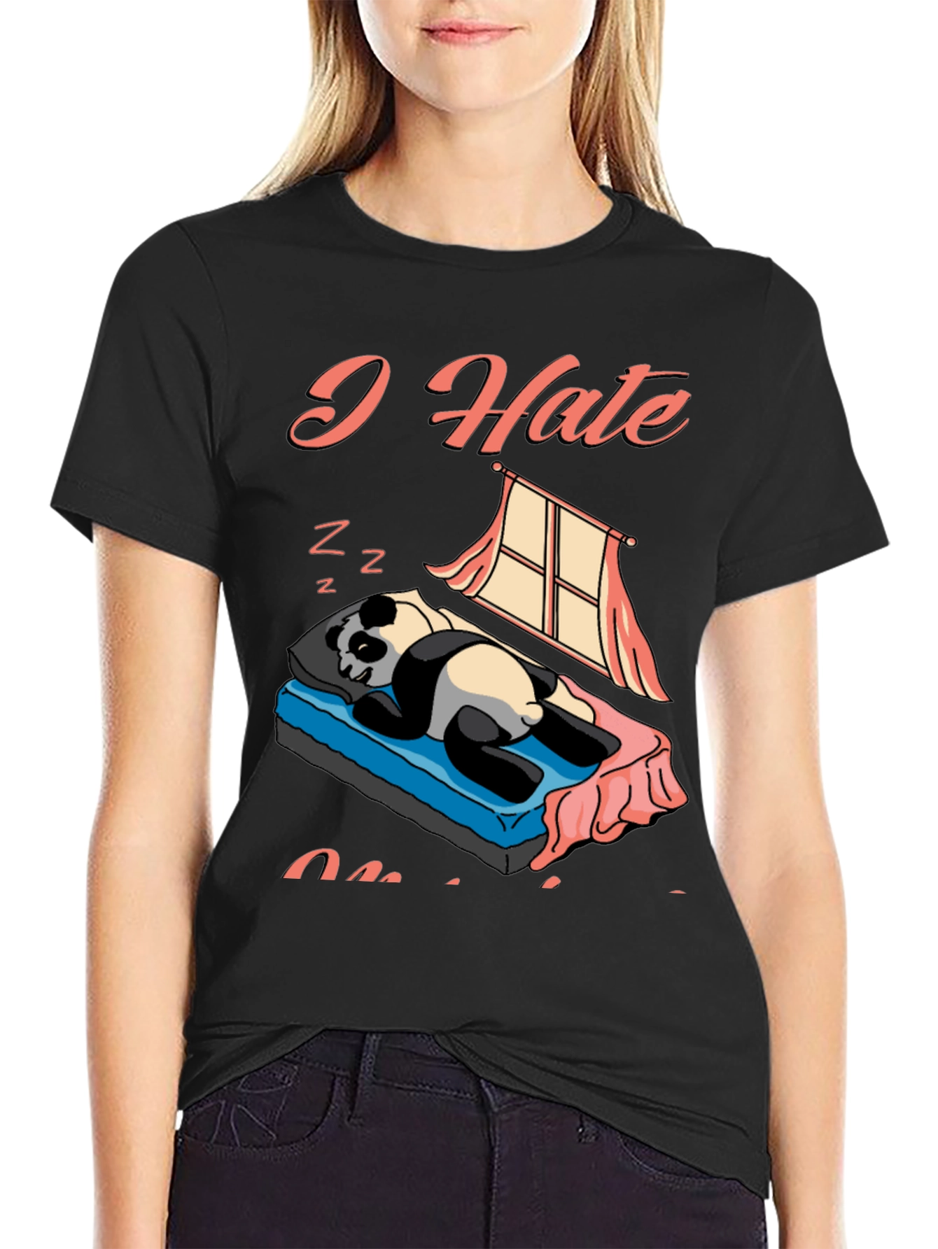 I Hate Mornings Panda Graphic Tee