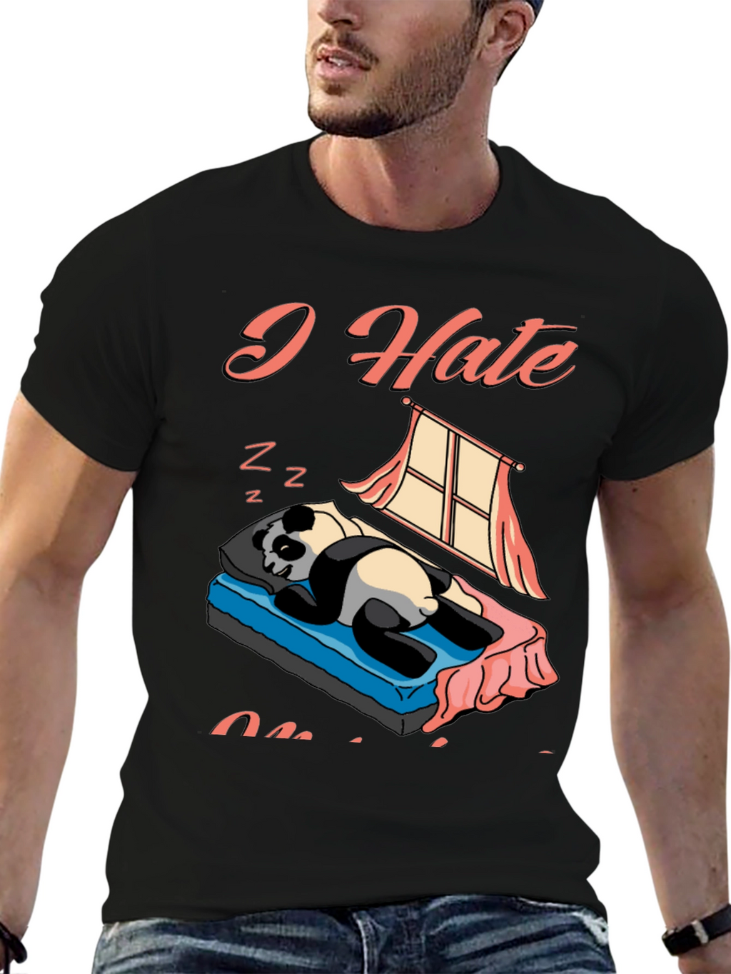 I Hate Mornings Panda Graphic Tee