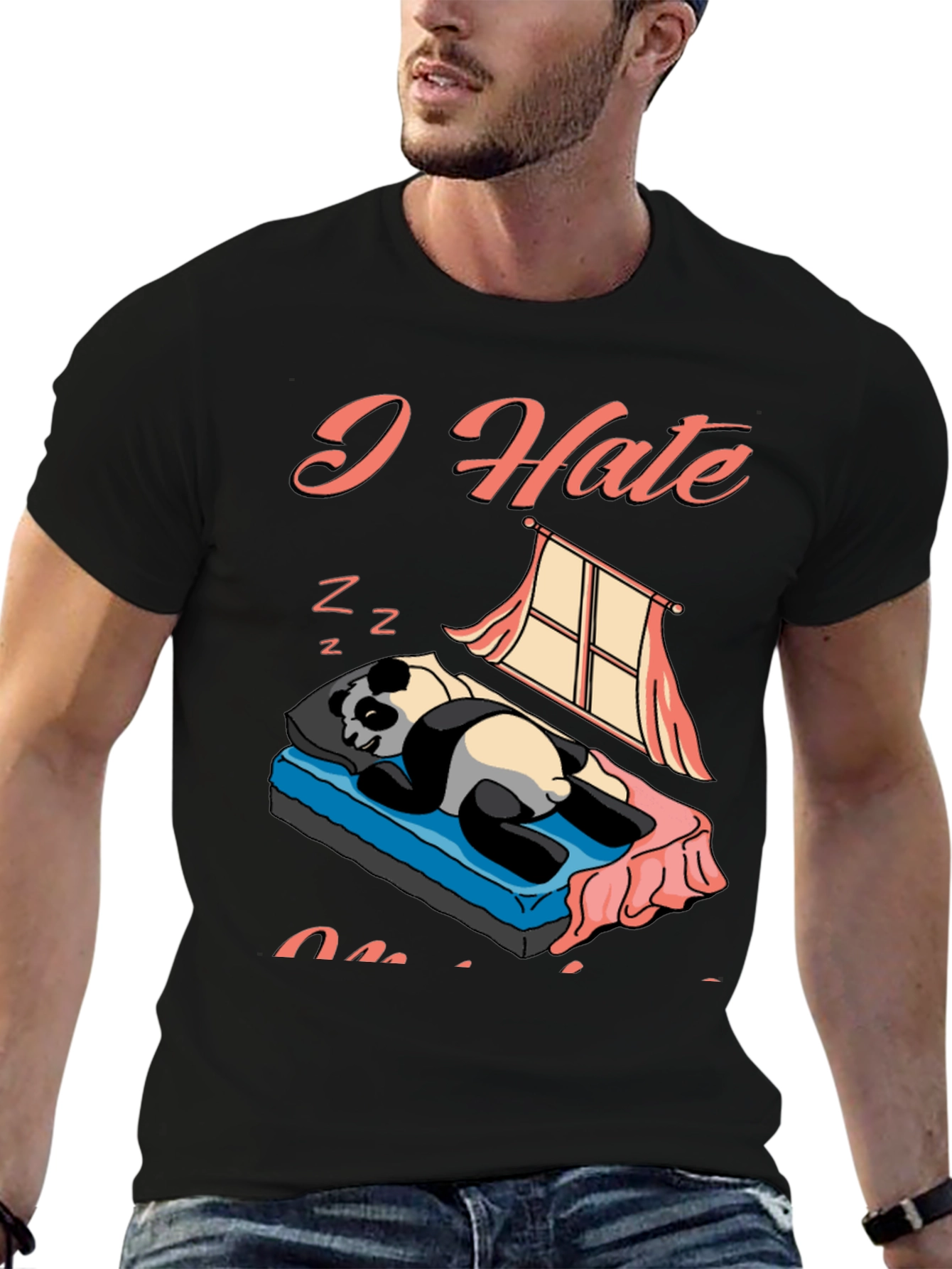 I Hate Mornings Panda Graphic Tee