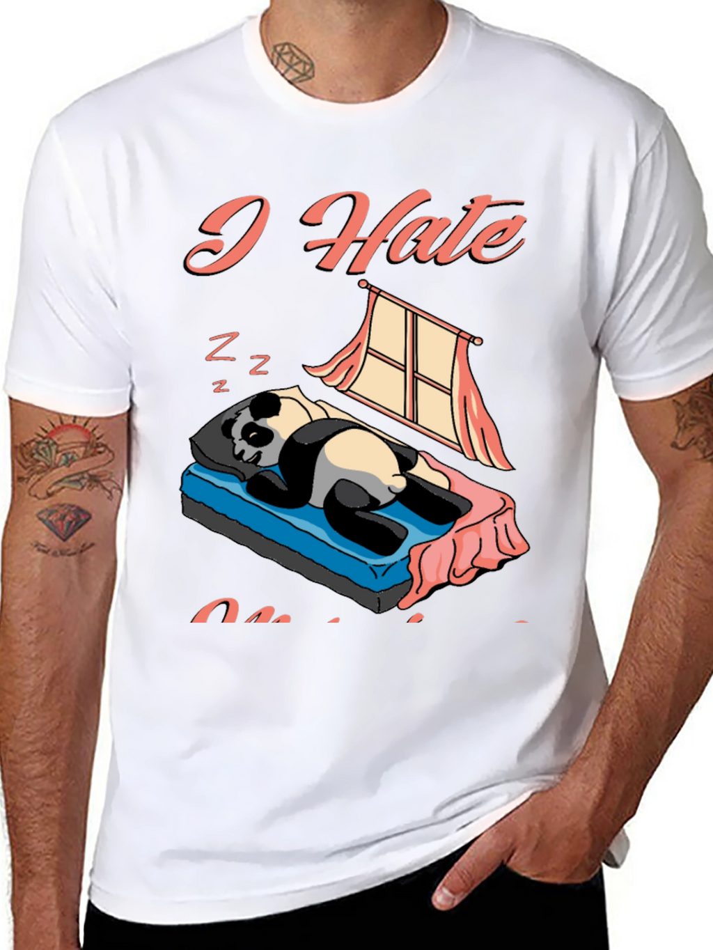 I Hate Mornings Panda Graphic Tee