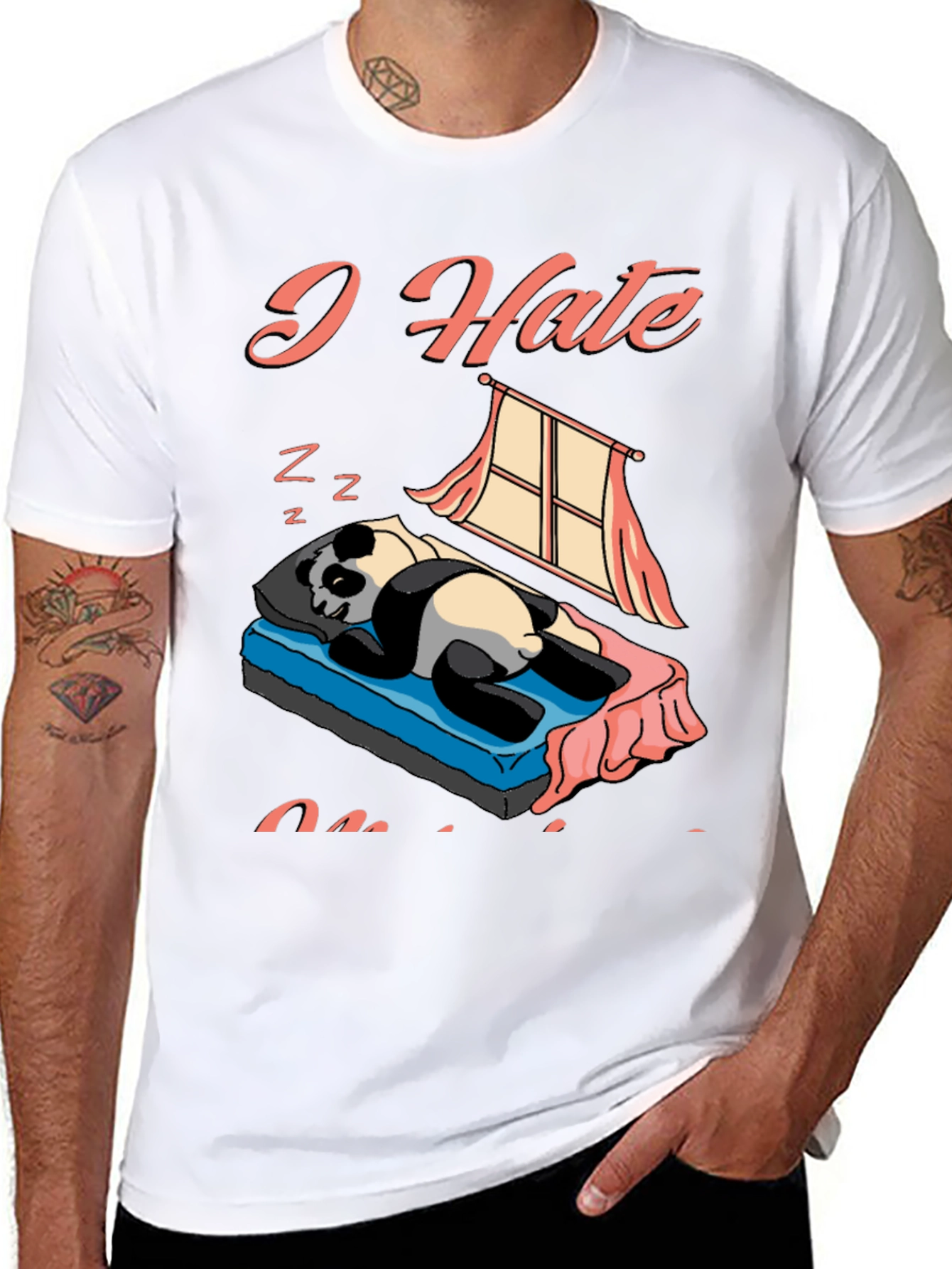 I Hate Mornings Panda Graphic Tee