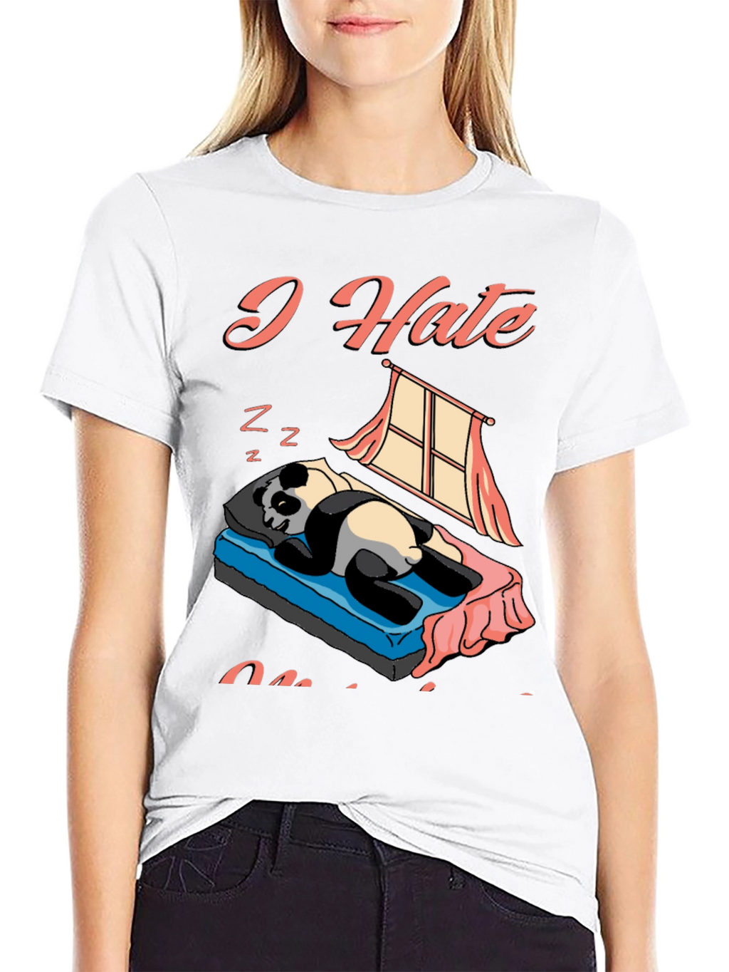I Hate Mornings Panda Graphic Tee