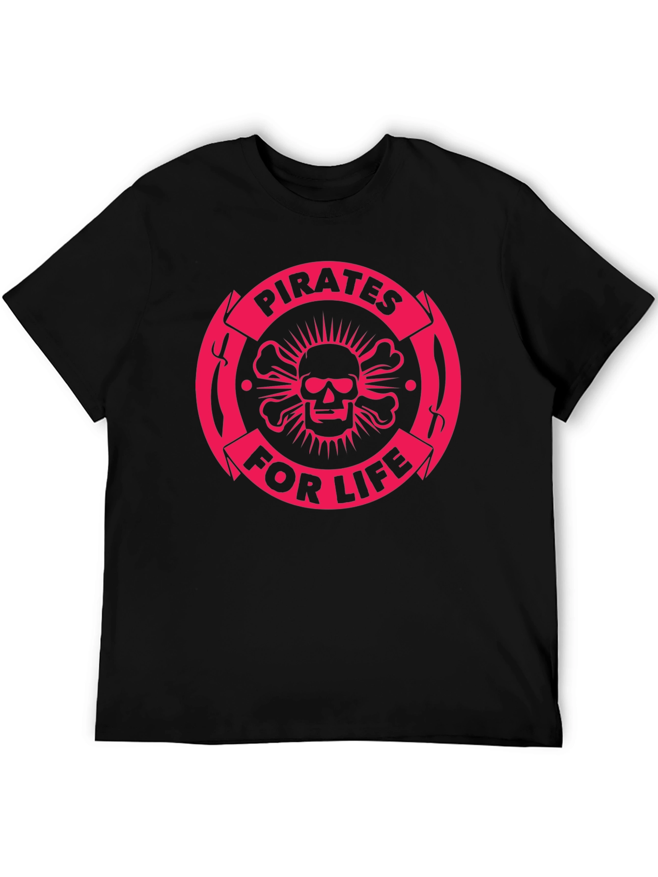 Pirates For Life Graphic Tee - Skull & Crossbones Design