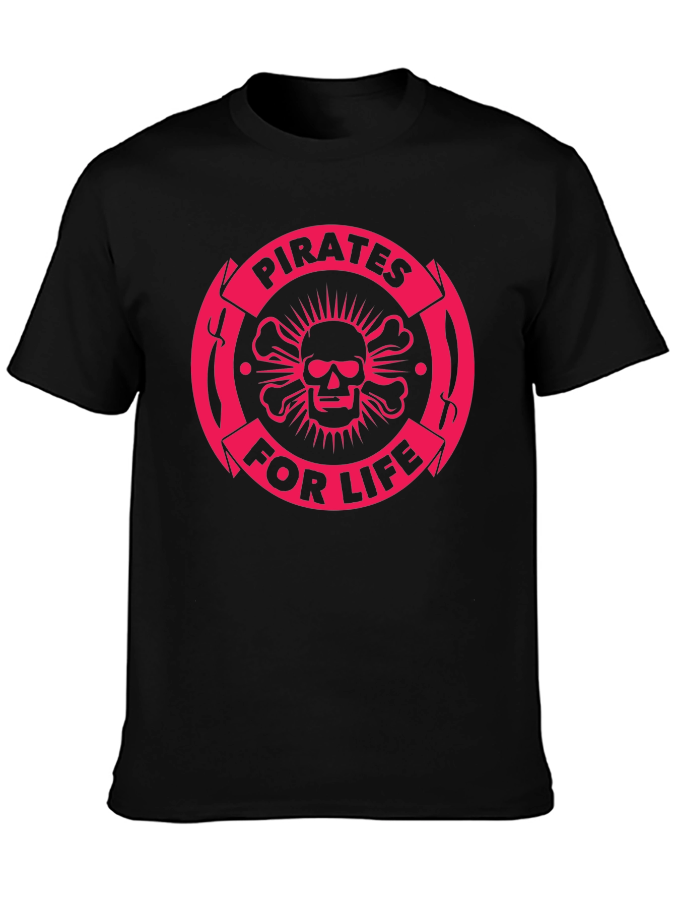 Pirates For Life Graphic Tee - Skull & Crossbones Design