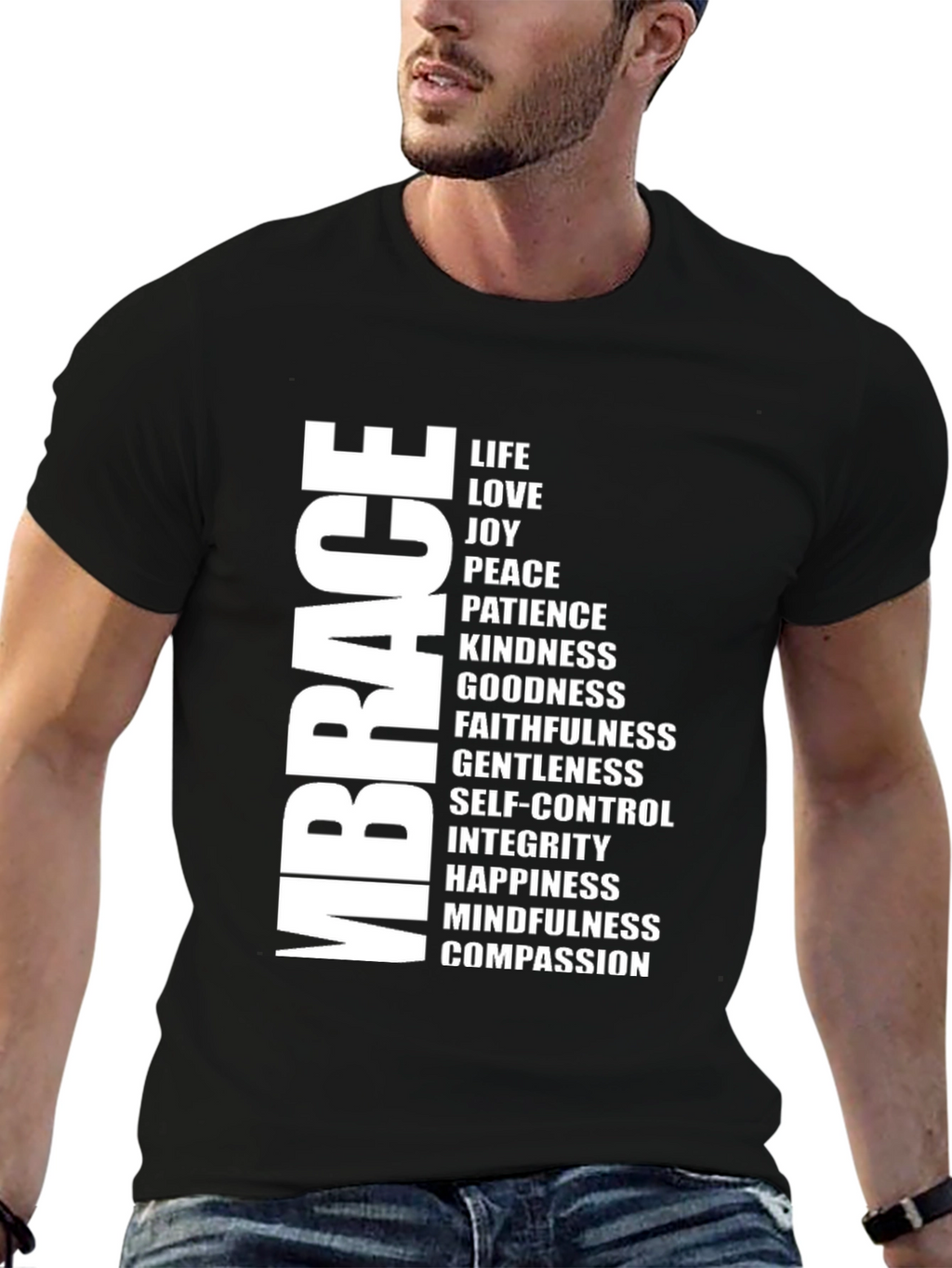 Embrace Kindness Black Graphic Tee