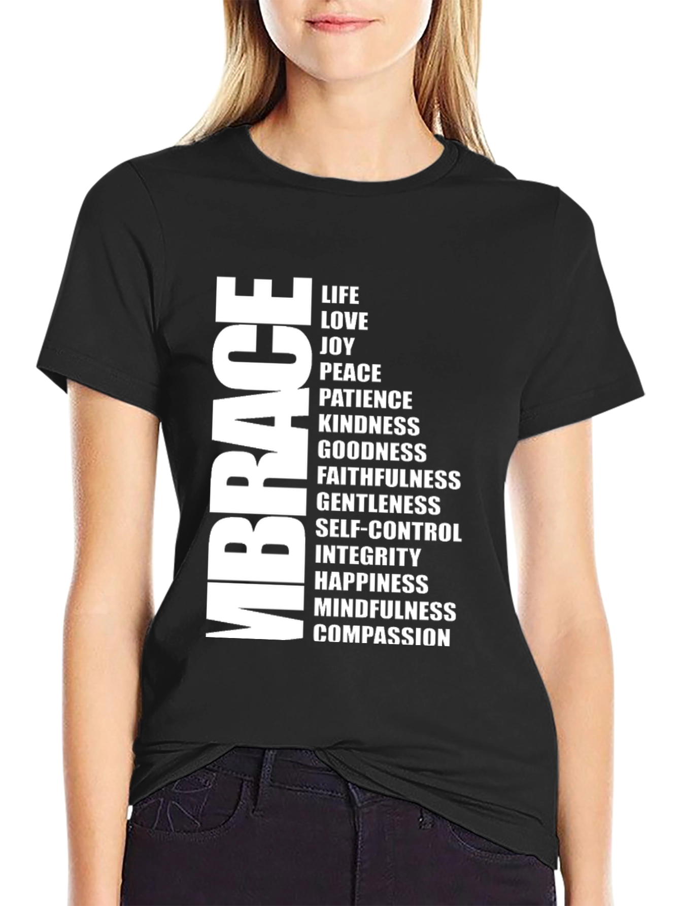 Embrace Kindness Black Graphic Tee
