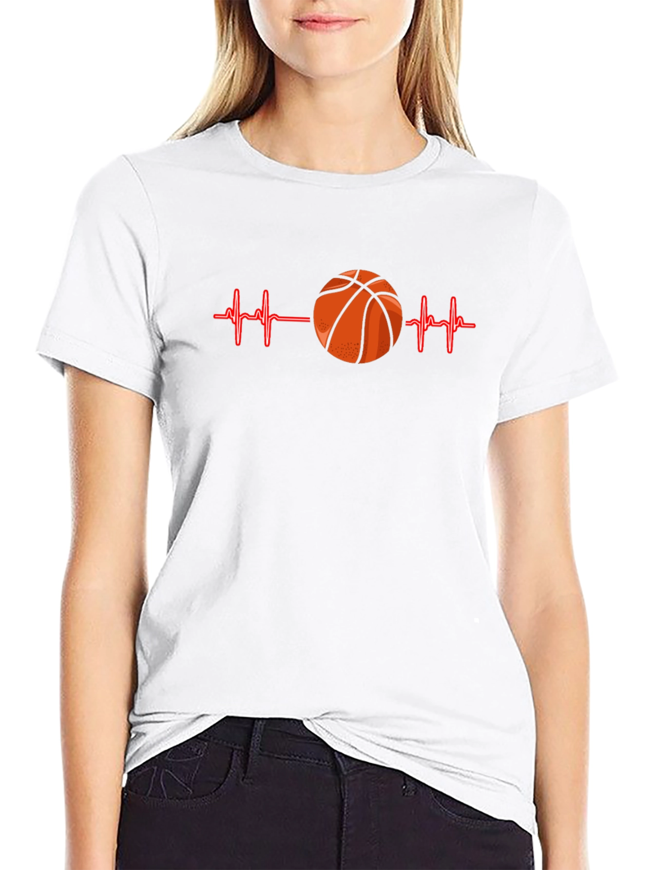 Basketball Heartbeat Graphic T-Shirt