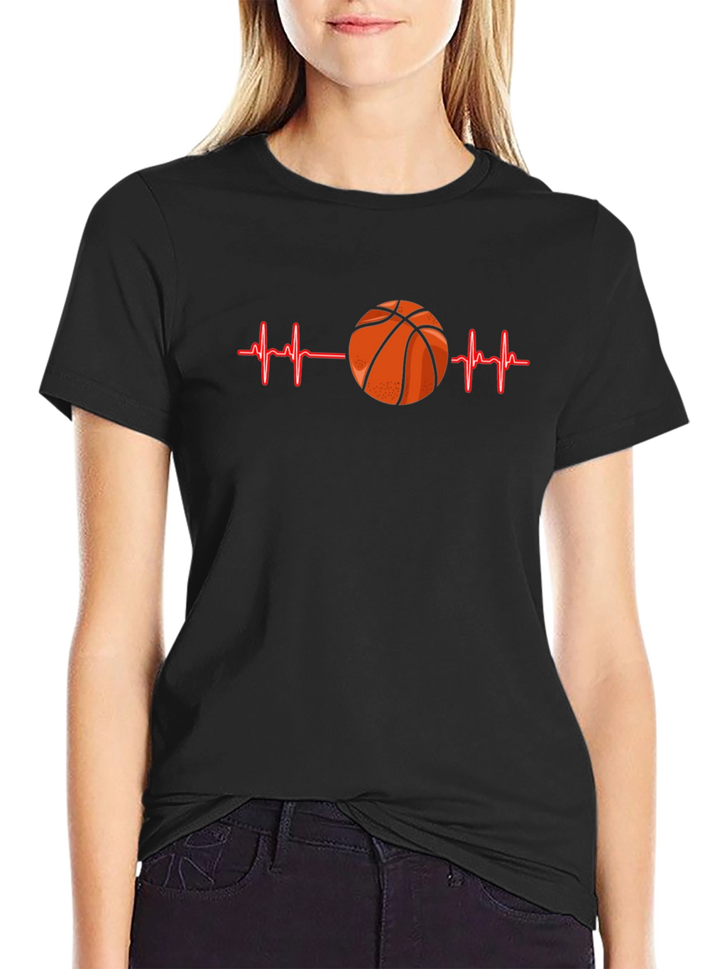 Basketball Heartbeat Graphic T-Shirt