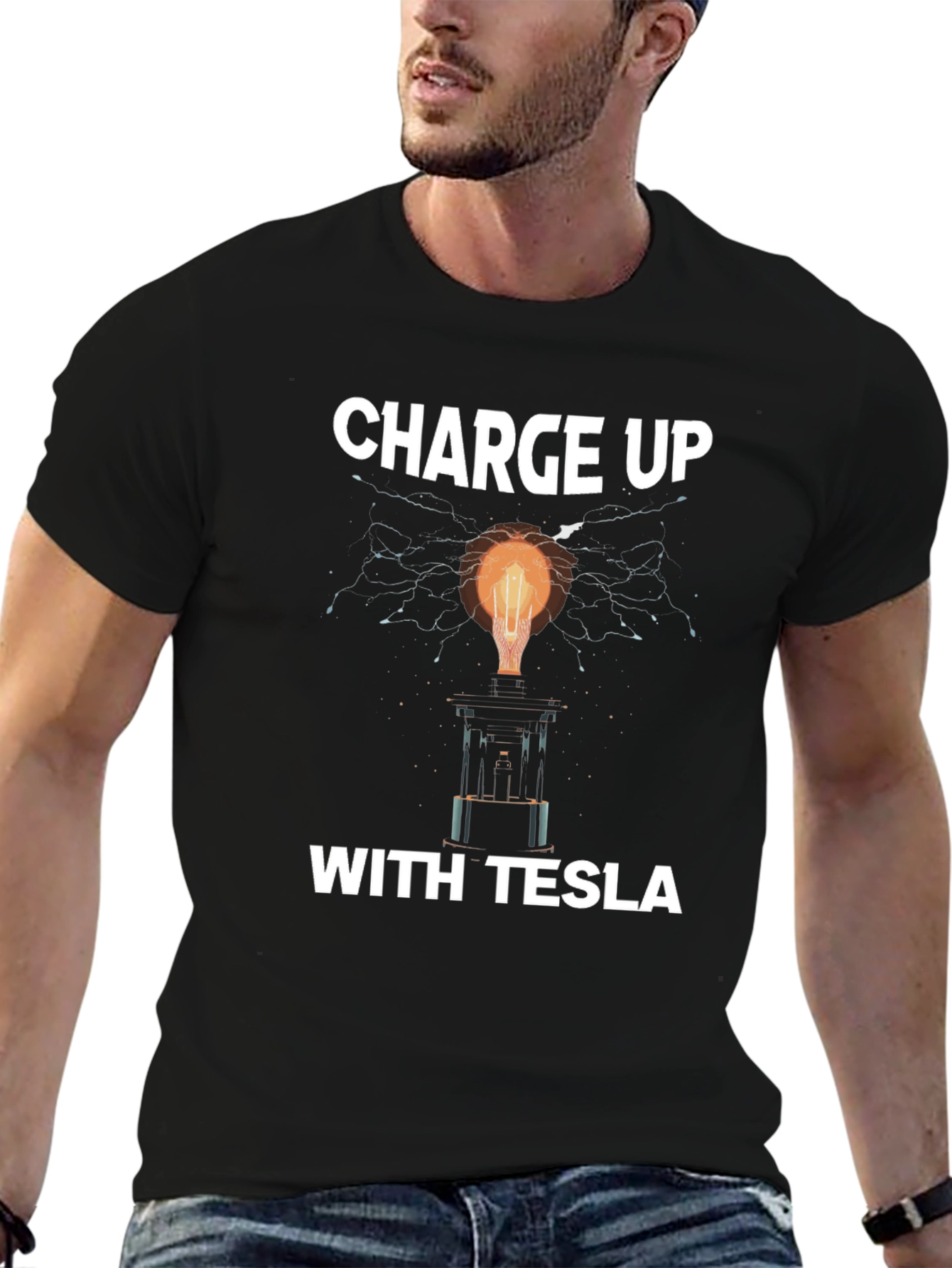 Charge Up With Tesla Graphic T-Shirt