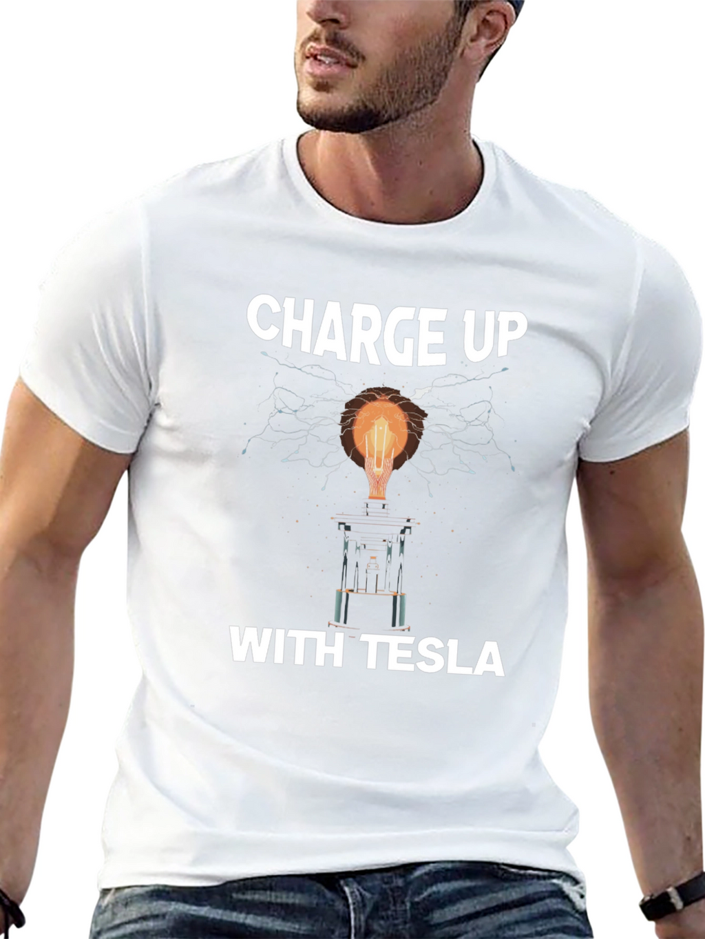 Charge Up With Tesla Graphic T-Shirt