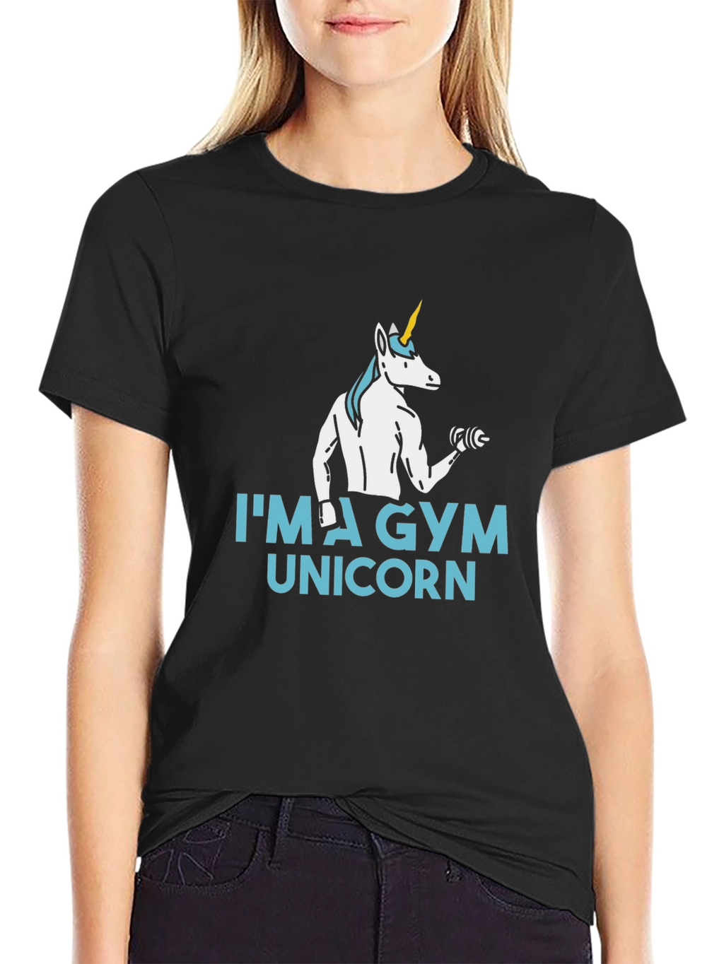 Gym Unicorn Black T-Shirt