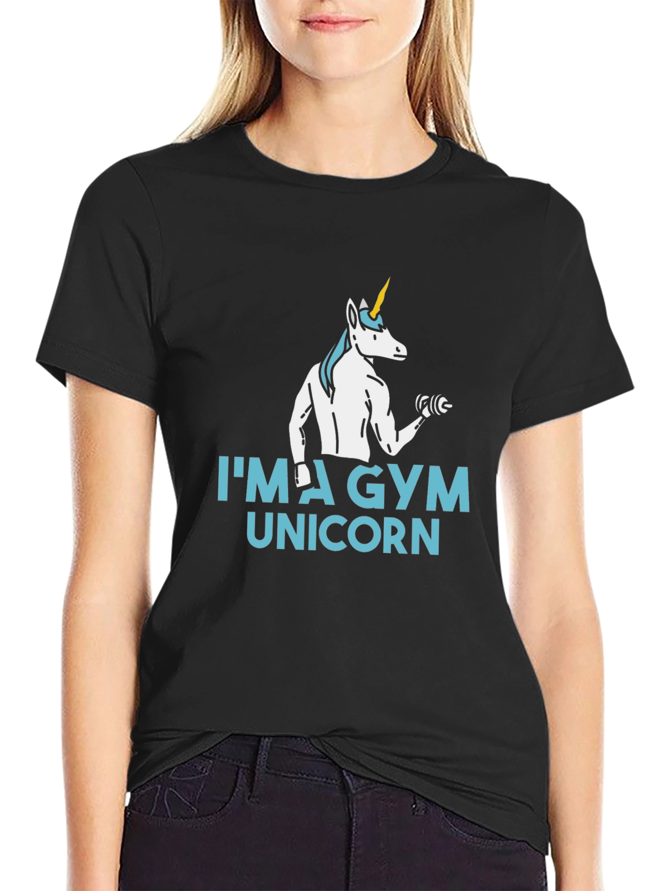 Gym Unicorn Black T-Shirt