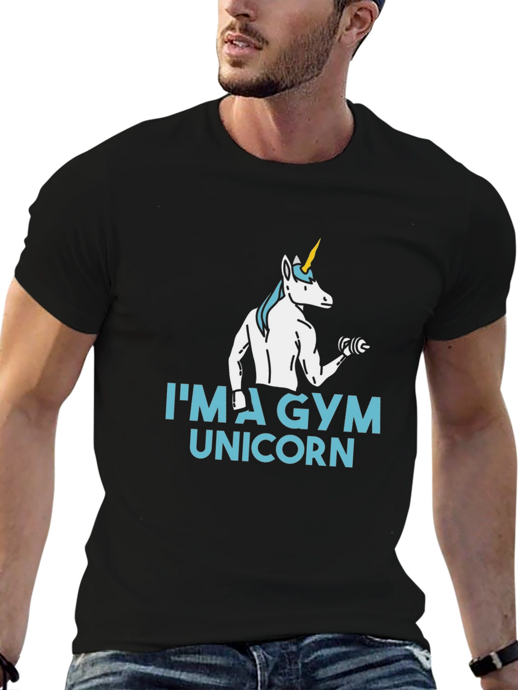 Gym Unicorn Black T-Shirt