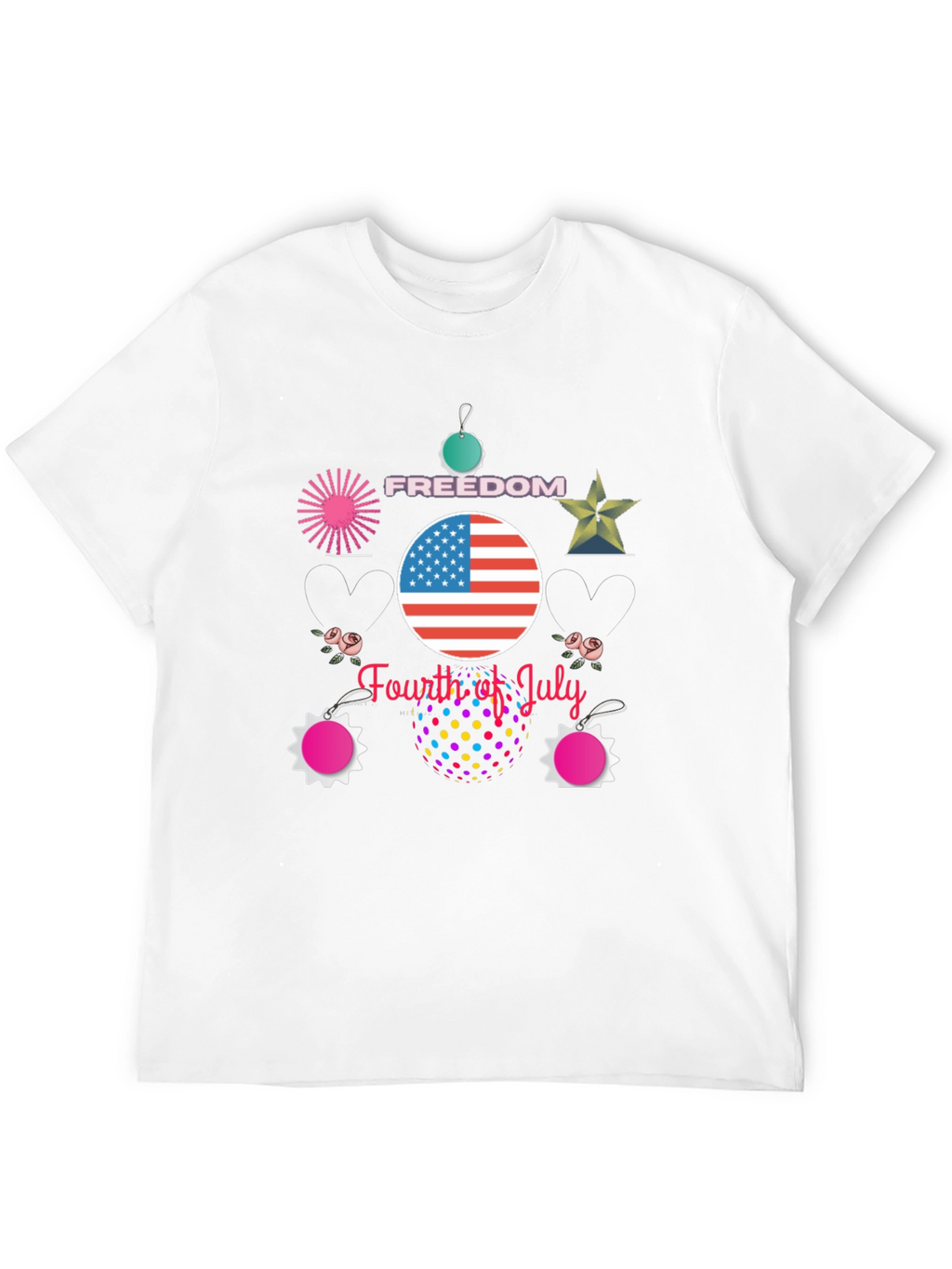 Festive Fourth of July Black T-Shirt