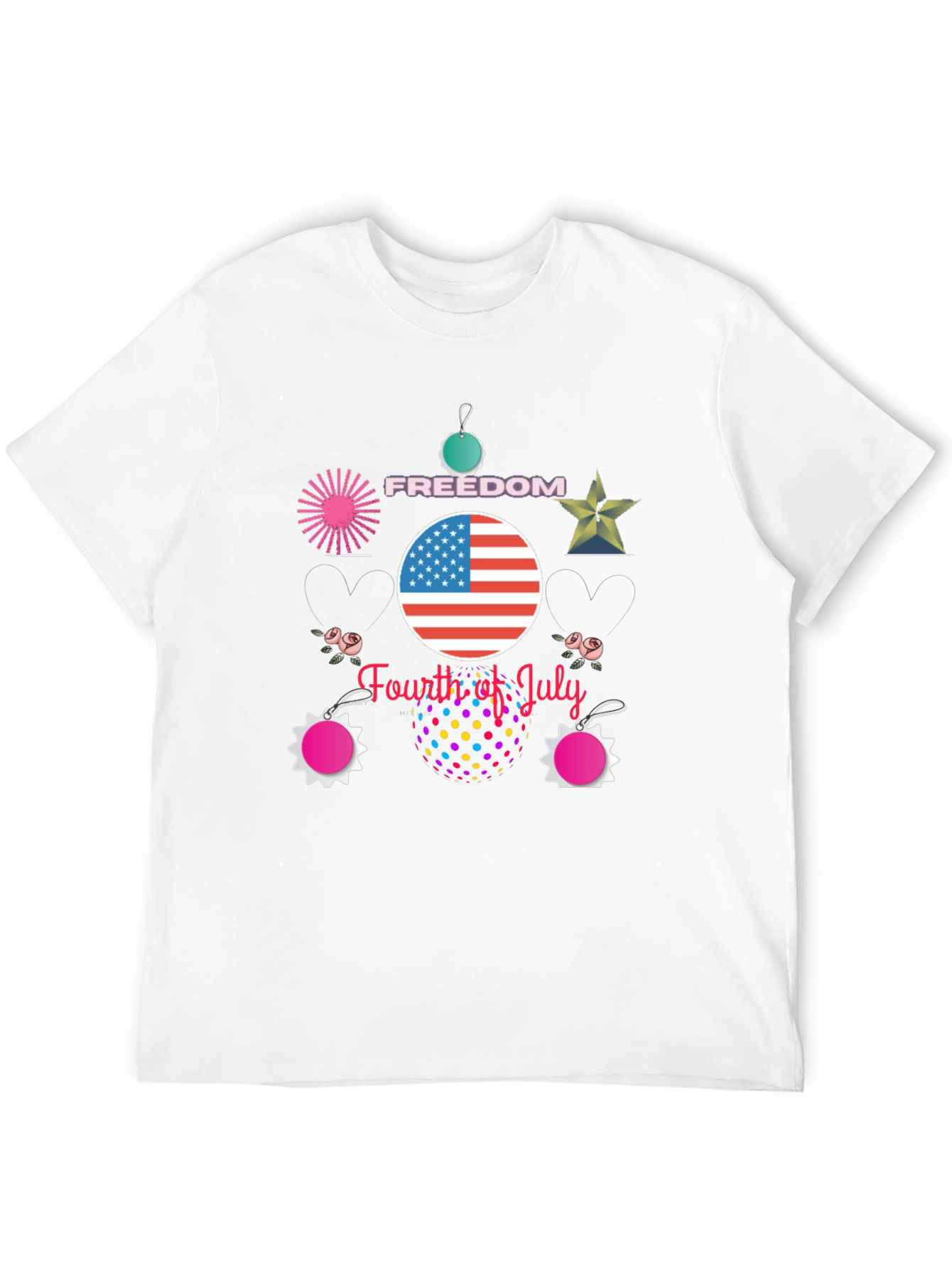Festive Fourth of July Black T-Shirt