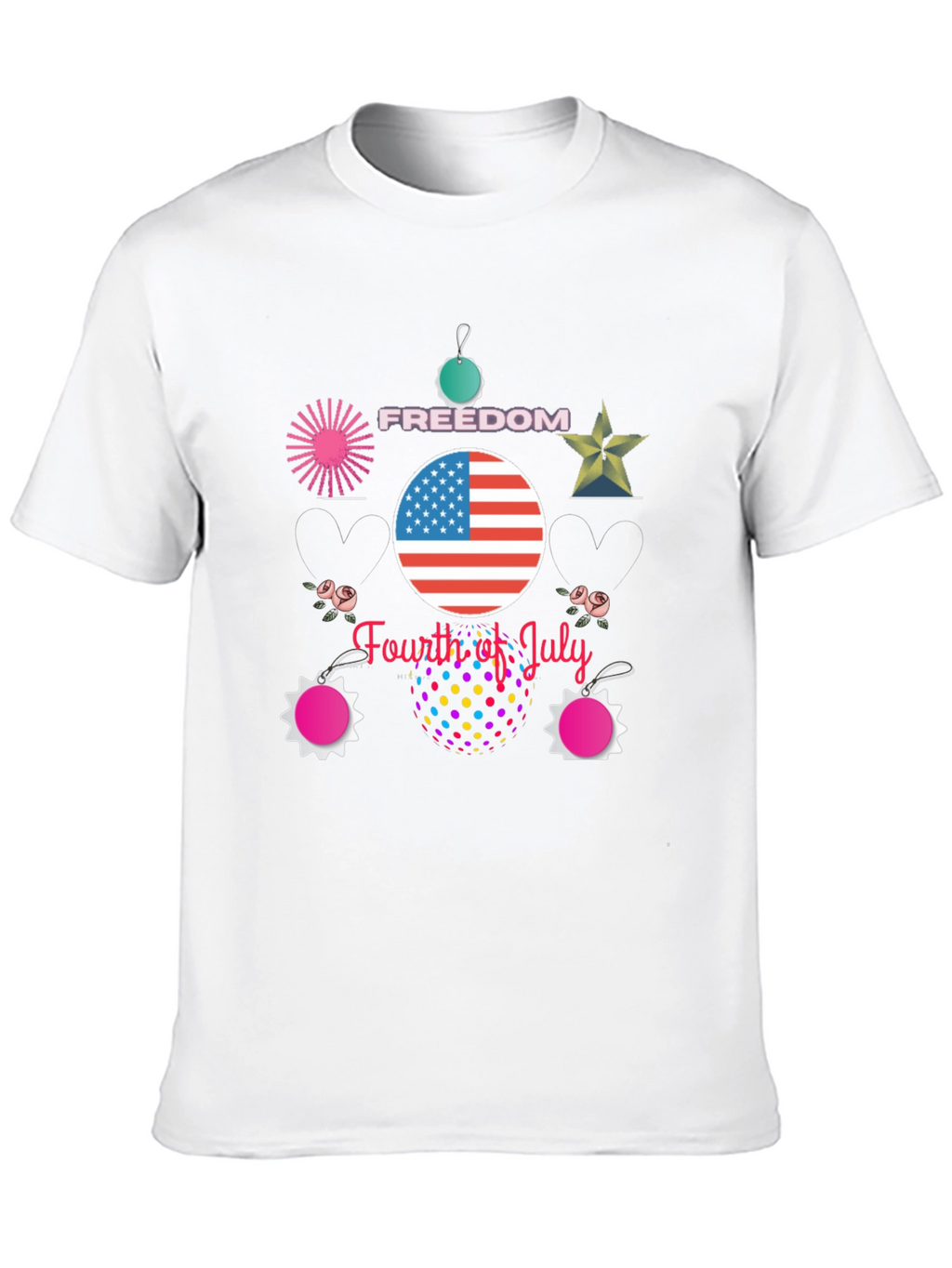 Festive Fourth of July Black T-Shirt