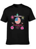 Festive Fourth of July Black T-Shirt