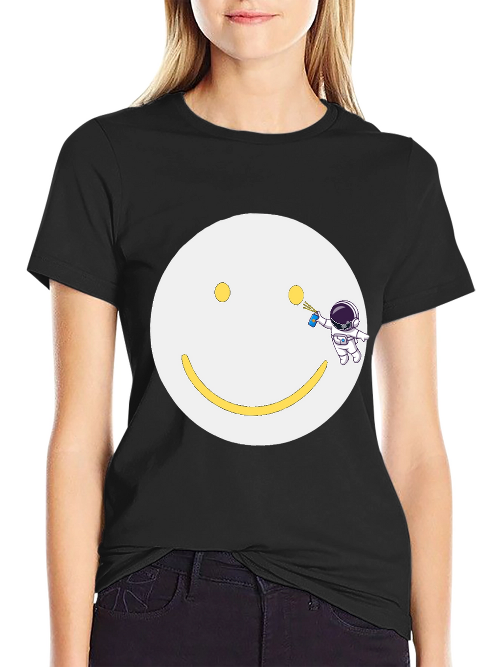Smiley Face Astronaut T-Shirt - Unique Graphic Tee