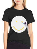 Smiley Face Astronaut T-Shirt - Unique Graphic Tee
