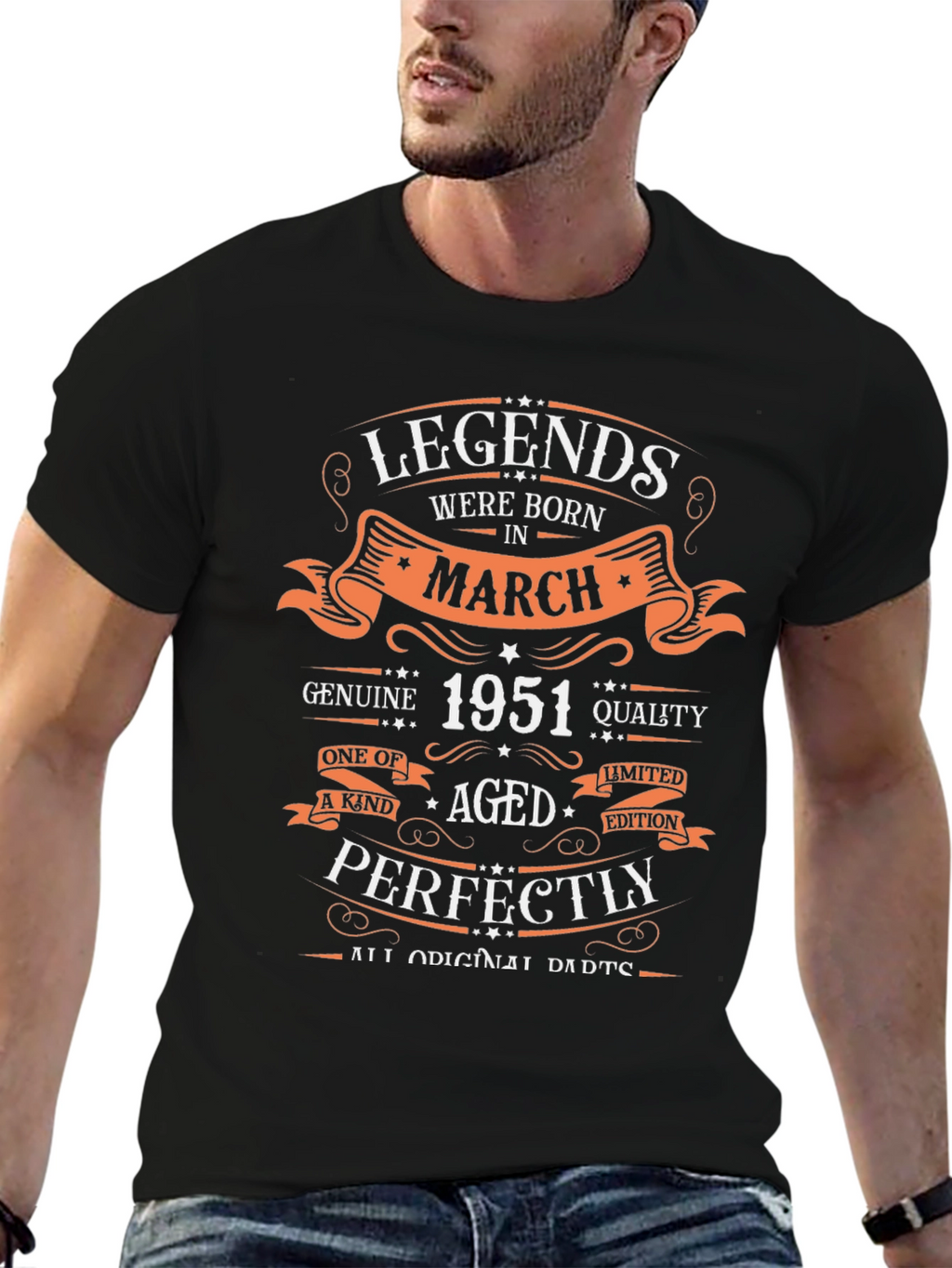 Legends Born in March 1951 Graphic T-Shirt