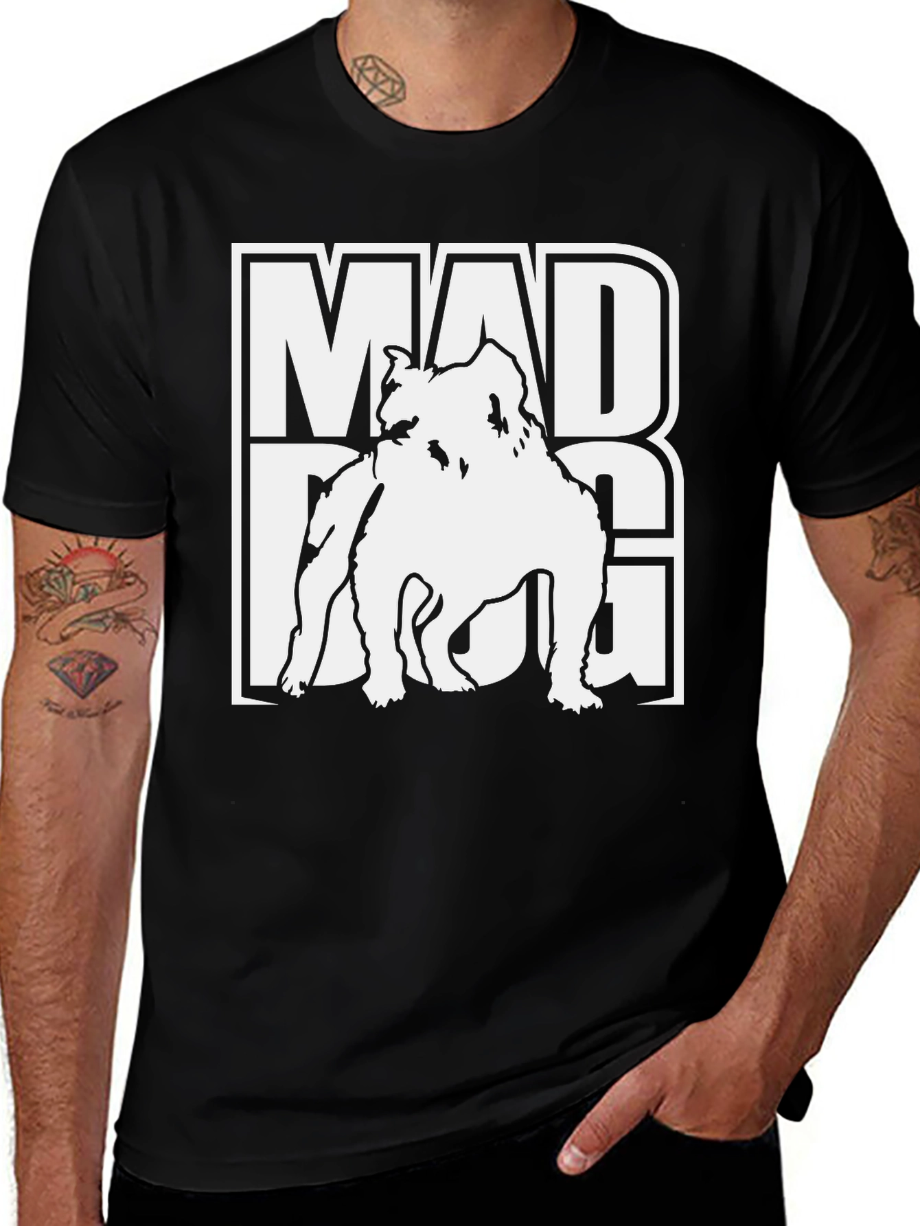 Mad Dog Graphic Tee - Mens Short Sleeve Crew Neck T-Shirt