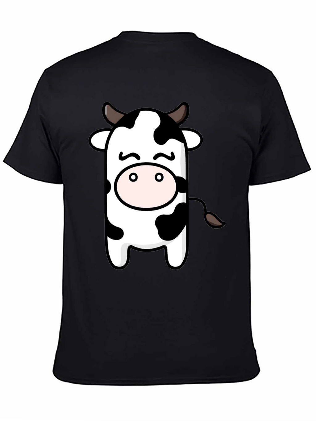 Cute Cow Graphic Black T-Shirt